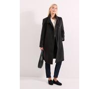 Debenhams Short Double Breasted Funnel Neck Coat In Black black 12