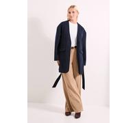 Debenhams Short Tie Waist Pocket Detail Coat In Navy navy 16