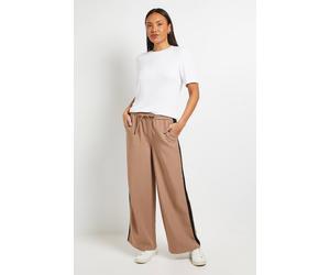Debenhams Side Stripe Wide Leg Drawstring Trouser In Camel camel