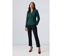 Debenhams Signature Crepe Structured Collar Double Breasted Blazer In Emerald emerald