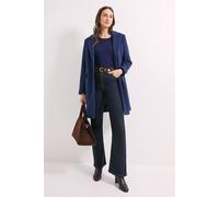 Debenhams Single Breasted Longline Coat In Navy navy 14