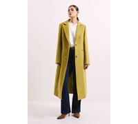 Debenhams Single Breasted Midi Coat In Lime lime