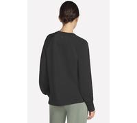 Skechers Women's SKECHLUXE Elevate Crewneck Top in Black, Size XL | Rayon/Polyester/Spandex