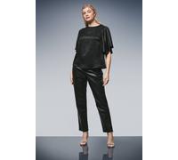 Debenhams Sleeve Detail Metallic Top In Black black 16