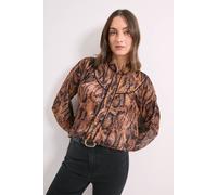 Debenhams Snake Print Bead Trim Piped Detail Batwing Shirt snake