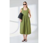 Debenhams Square Neck Parachute Midi Dress In Khaki khaki 12