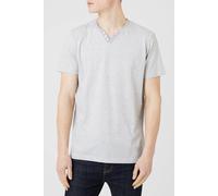 Debenhams Ss Fine Stripe Notch Neck T-Shirt In Grey grey M