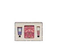William Morris At Home Hand Cream 30ml Lip Balm 10ml in Cosmetic Pouch | Shea Butter Hand and Lip Moisturiser in Pink Pouch, Handbag Essential, Travel Case, Vegan and Cruelty Friendly Gift