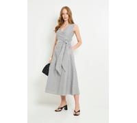 Debenhams Stripe Belted Midi Dress In Grey grey