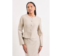 Principles Women's Stripe Button Jacket Coord in Beige | Size: 14 Principles Beige 14