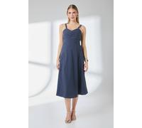 Debenhams Stripe Panelled Strappy Midi Dress In Blue blue 12