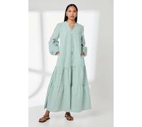 Debenhams Stripe Tie Front Blouson Sleeve Maxi Dress In Green green
