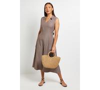Debenhams Stripe Tie Sleeveless Midi Dress In Chocolate chocolate 16