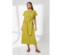 Debenhams Stripe Tie Waist Midi Dress In Chartreuse chartreuse 12