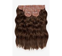 LullaBellz Super Thick 16'' 5 Piece Brushed Out Wave Clip In Hair Extensions Chestnut