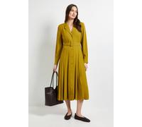 Debenhams Tailored Crepe Belted Midi Dress In Chartreuse chartreuse 10