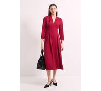 Debenhams Tailored Crepe Fit & Flare Midi Dress In Berry berry
