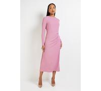 Debenhams Tailored Crepe Pleat Midi Dress In Pink pink