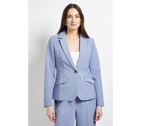 Debenhams Textured Single Breasted Blazer In Denim-Blue denim-blue