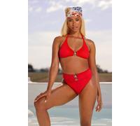 Debenhams Textured Starfish Bikini Top red