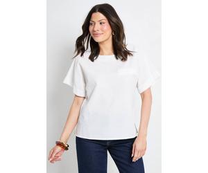 Debenhams Textured Stripe Blouse In White white