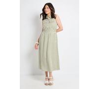 Debenhams Textured Stripe Pocket Shirt Dress In Olive olive