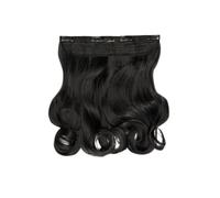 LullaBellz Thick 16" 1 Piece Curly Clip In Hair Extensions Natural Black