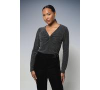 Principles Women's Twist Front Metallic Top in Black | Size: 20 Principles Black 20