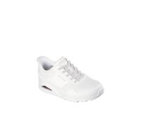 Skechers Women's Uno Banksia Luxe Sneaker, White Duraleather, 4 UK