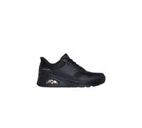 Skechers Women's Uno Banksia Sneaker, Black Duraleather/Mesh, 3 UK