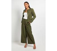 Debenhams Utility Collarless Textured Jacket In Khaki khaki
