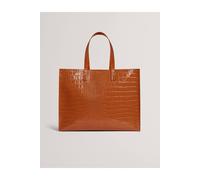 Debenhams Wellma Croc Effect Extra Large Tote Icon Bag Tan tan