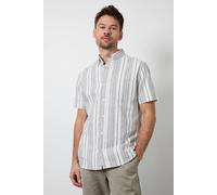 Debenhams White Striped Short Sleeve Shirt white