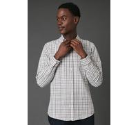Debenhams White Tattersall Check Long Sleeve Shirt white XXL