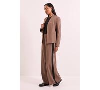 Debenhams Wide Leg Side Stripe Trouser In Mocha mocha