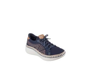Debenhams Wilshire Boulevard Bellevue Two Tone Knit Lace Slip On Trainer Navy navy