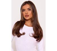 LullaBellz 18" 1 Piece Hidden Halo Blow Dry Hair Extensions Chestnut