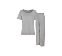Debenhams Women's Betty Wide Leg Pyjama Set Micro Chip Rib in Grey | Size: XS