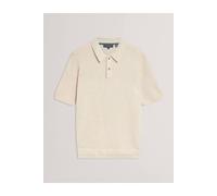 Debenhams Women's Caelum Ss Herringbone Placement Stitch Polo Natural | Size: Medium