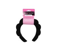 Brushworks Beauty Headband Black Cloud – Ultra-Soft Puffy Terry Cloth, Non-Slip – Black One Size
