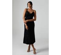 Debenhams Women's Debut London By Coast Devore Cowl Neck Midi Dress in Black | Size: 12