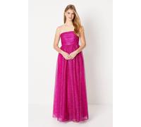 Debenhams Women's Debut London by Coast Glitter Mesh Bandeau Full Skirted Prom Dress in Pink | Size: 8