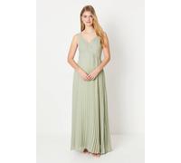 Debenhams Women's Debut London by Coast Pleated Bodice Georgette Bridesmaid Dress in Olive | Size: 12
