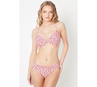 Debenhams Women's Ditsy Floral Twist Front Underwired Bikini Top in Red | Size: 38C Debenhams Red 38C