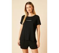 Debenhams Women's Ea S/Sleeve Crew Neck T-Shirt Black | Size: XS