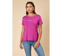 Debenhams Women's Ea S/Sleeve Crew Neck T-Shirt Pink | Size: XS