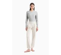 Debenhams Women's Emporio Armani Fuzzy Fleece Jogger Pant Cream | Size: Large