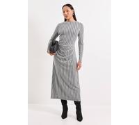 Debenhams Women's Geo High Neck Jacquard Midi Dress in Mono | Size: 14 Debenhams Mono 14