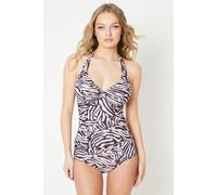 Debenhams Women's Gorgeous Animal Non Pad Plunge Tankini Top | Size: 32FF