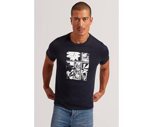 Debenhams Women's KONEY SS Floral Box Print T-Shirt Navy | Size: Medium